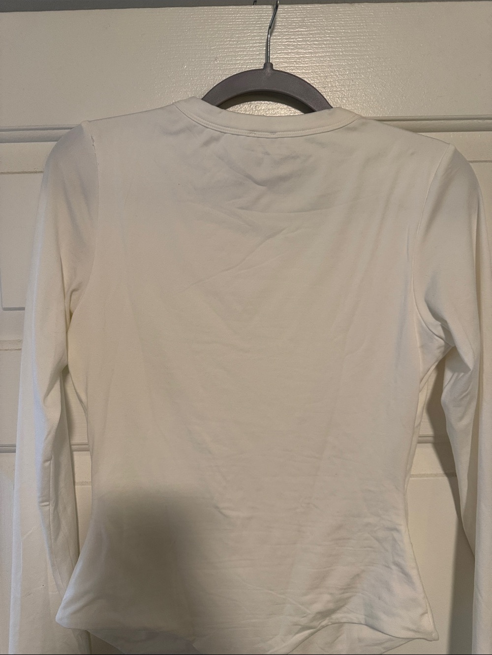 naked wardrobe White Long Sleeve Crewneck Bodysuit - Picture 3 of 4